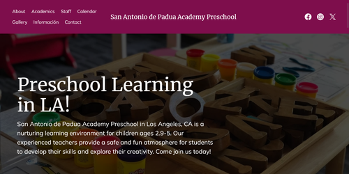 San Antonio de Padua Academy Preschool